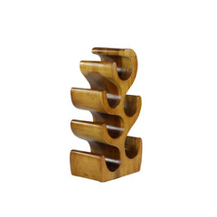 Solid Wood Tabletop Wine Bottle Rack in Brown Display and Organize your Wine Bottles