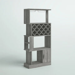 Gray Rish Bar with Wine Storage Adds Plenty of Visual Depth to your Dining Room or Living Room