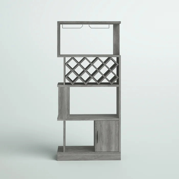Gray Rish Bar with Wine Storage Adds Plenty of Visual Depth to your Dining Room or Living Room