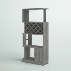 Gray Rish Bar with Wine Storage Adds Plenty of Visual Depth to your Dining Room or Living Room