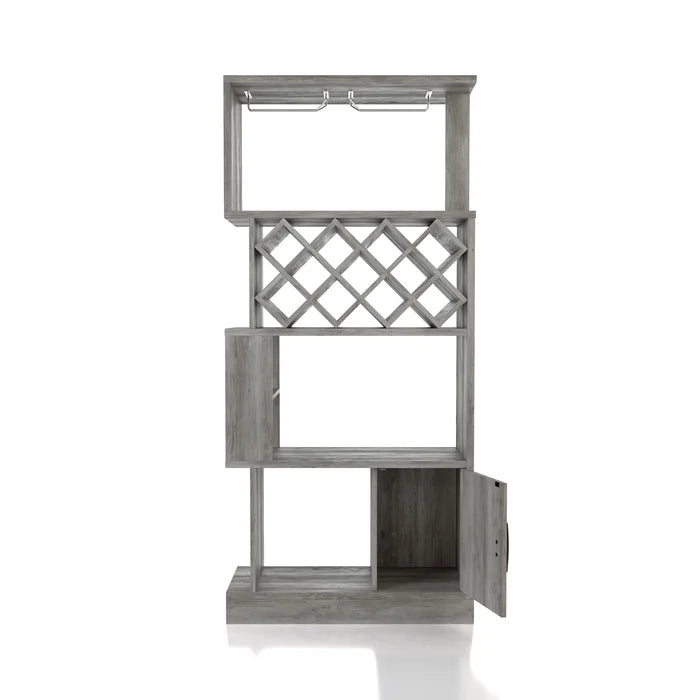 Gray Rish Bar with Wine Storage Adds Plenty of Visual Depth to your Dining Room or Living Room