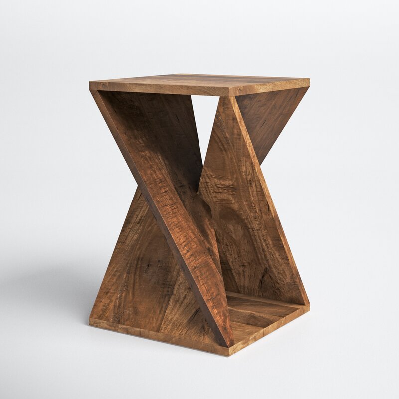 Wood abstract end table hotsell