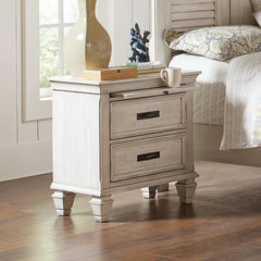 Robison 28'' Tall 2 - Drawer Nightstand in Antique White Contemporary Style