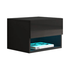 Black Robutti 13.5'' Tall Nightstand 16 color LED light Perfect for Bedside