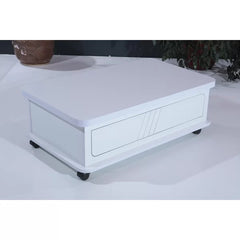 White Roda Lift Top Extendable Wheel Coffee Table with Storage