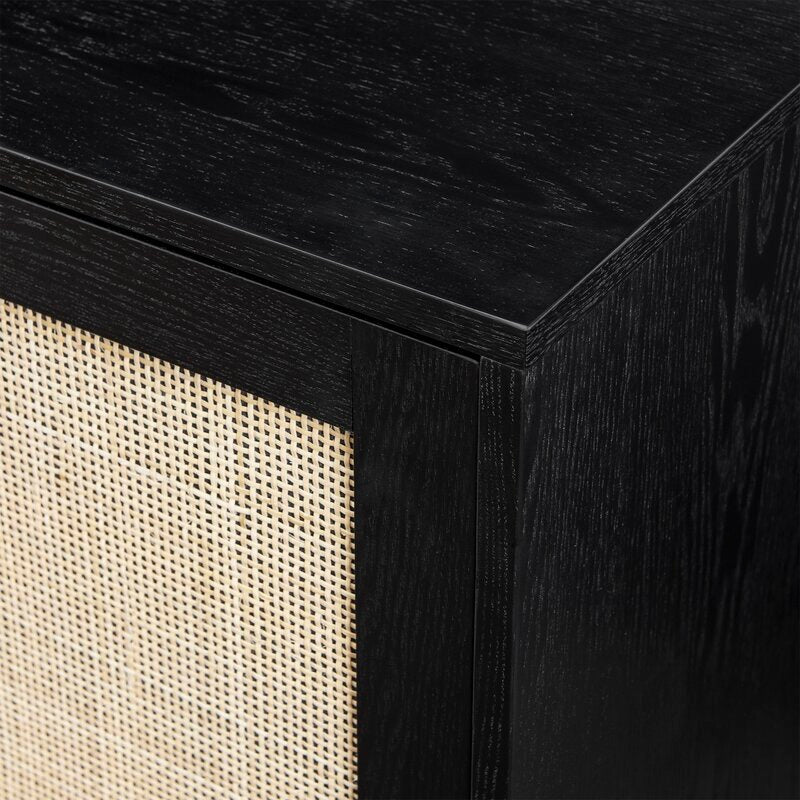 Black 48'' Wide 3 Drawer Sideboard 2 Adjustable Shelves for Customizable Organization Display in your TV Room, Entryway, Or Dining Area