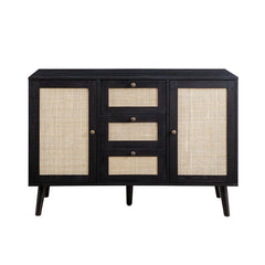 Black 48'' Wide 3 Drawer Sideboard 2 Adjustable Shelves for Customizable Organization Display in your TV Room, Entryway, Or Dining Area