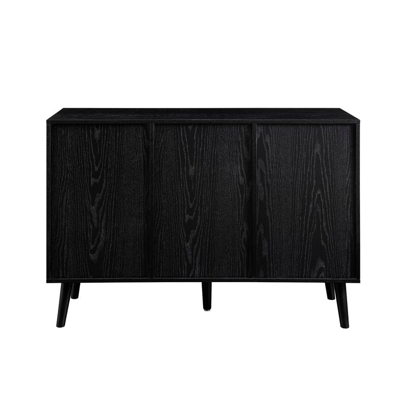Black 48'' Wide 3 Drawer Sideboard 2 Adjustable Shelves for Customizable Organization Display in your TV Room, Entryway, Or Dining Area