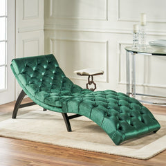 Tufted Armless Chaise Lounge Elegant Tufted Body, this Chair is Curved to Provide the Most Comfortable Shape for the Human Body