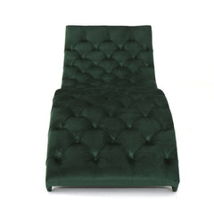 Tufted Armless Chaise Lounge Elegant Tufted Body, this Chair is Curved to Provide the Most Comfortable Shape for the Human Body
