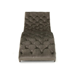 Rojo Tufted Armless Chaise Lounge Gray Elegant Tufted Body