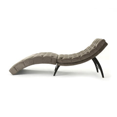 Rojo Tufted Armless Chaise Lounge Gray Elegant Tufted Body