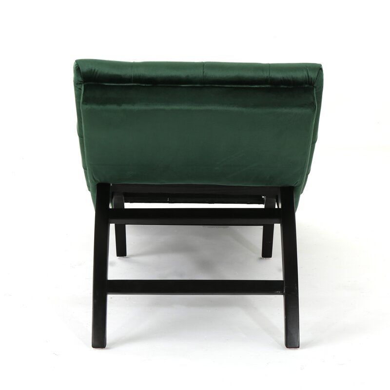 Tufted Armless Chaise Lounge Elegant Tufted Body, this Chair is Curved to Provide the Most Comfortable Shape for the Human Body
