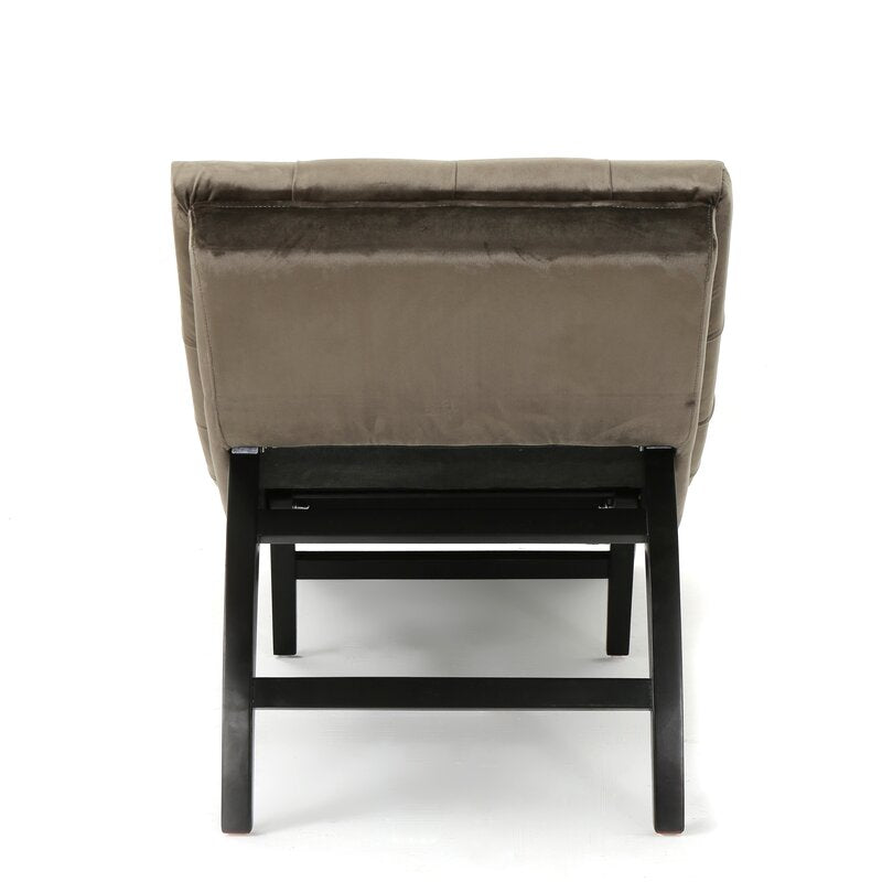 Rojo Tufted Armless Chaise Lounge Gray Elegant Tufted Body