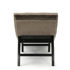 Rojo Tufted Armless Chaise Lounge Gray Elegant Tufted Body