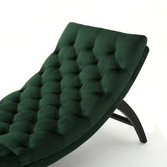 Tufted Armless Chaise Lounge Elegant Tufted Body, this Chair is Curved to Provide the Most Comfortable Shape for the Human Body
