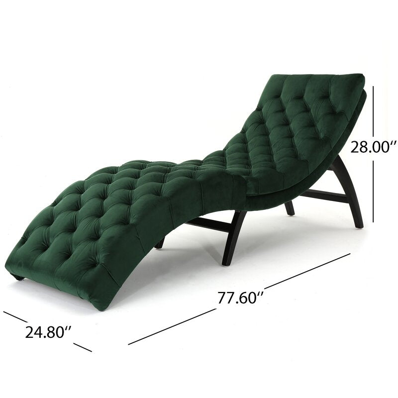 Tufted Armless Chaise Lounge Elegant Tufted Body, this Chair is Curved to Provide the Most Comfortable Shape for the Human Body