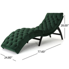 Tufted Armless Chaise Lounge Elegant Tufted Body, this Chair is Curved to Provide the Most Comfortable Shape for the Human Body