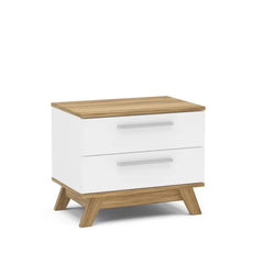 Roland 17.69'' Tall 2 - Drawer Nightstand in White/Brown