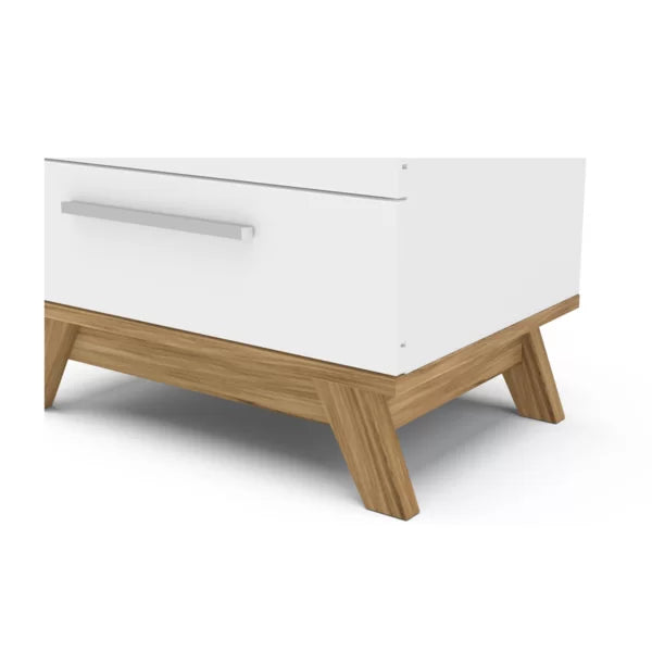 Roland 17.69'' Tall 2 - Drawer Nightstand in White/Brown