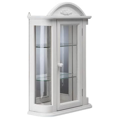 White Rosedale 15.5'' Wide Solid Wood Mirrored Back Curio Cabinet