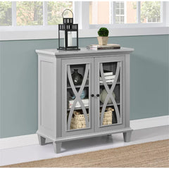 Gray Rosendale 33.97'' Tall 2 Door Accent Cabinet Streamlined Silhouette