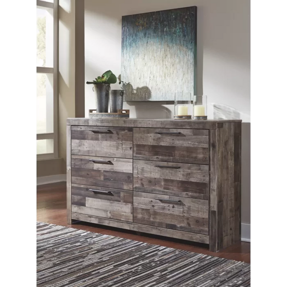 Brown Rosinski 6 Drawer W Double Dresser Sleek Modern Update Design