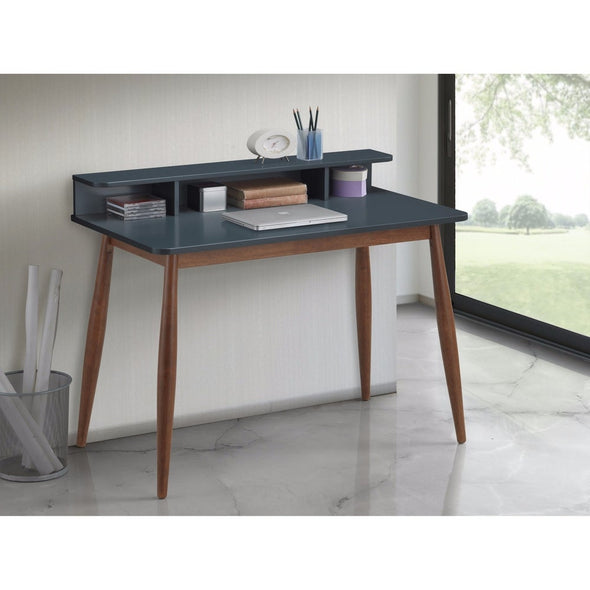 Storage Wood Office Desk Provides Three Open Pigeonholes Apered and Flared Wood Leg