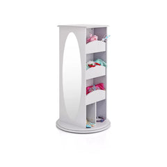 Gray Rotating Dress Up Storage Rotating Storage Tower Open Cubbies