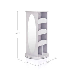 Gray Rotating Dress Up Storage Rotating Storage Tower Open Cubbies