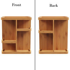 Rotating Rectangular Tabletop Makeup Organizer Multiple Shelves Conveniently Easily Hold Variety