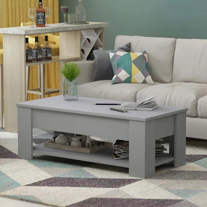 Gray Rothrock Lift Top 4 Legs Coffee Table with Storage Manufactured Wood