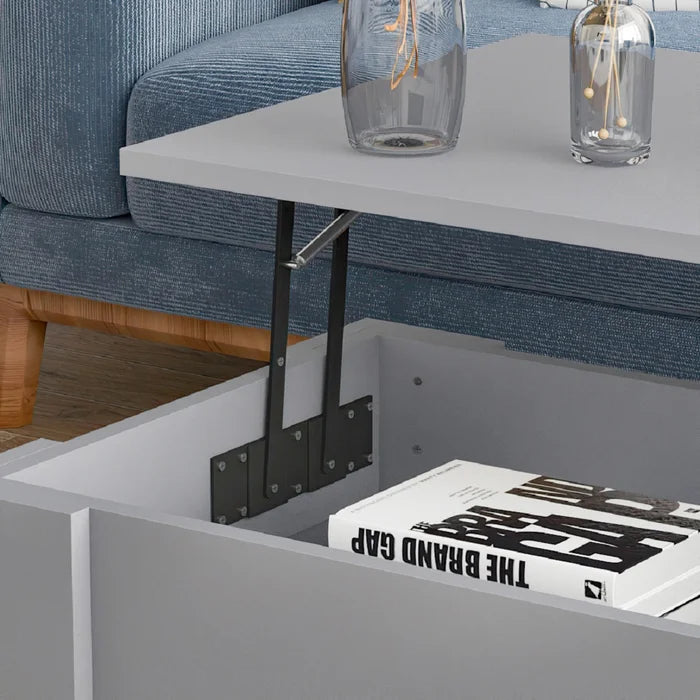 Gray Rothrock Lift Top 4 Legs Coffee Table with Storage Manufactured Wood