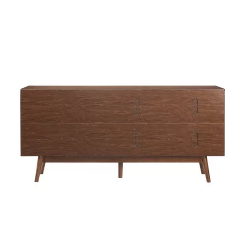 Walnut Rowan TV Stand for TVs up to 85" Solid Manufactured Wood