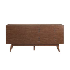 Walnut Rowan TV Stand for TVs up to 85" Solid Manufactured Wood