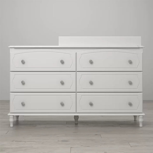 White Rowan Valley 6 Drawer Double Dresser Provide Plenty for Storage Space