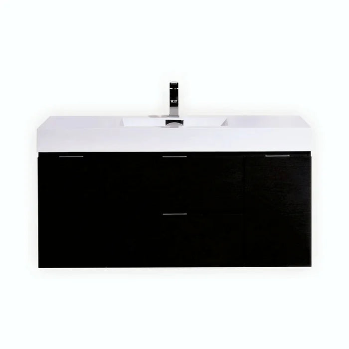Black Royka 47" Wall Mounted Single Bathroom Vanity Set Design