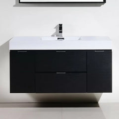 Black Royka 47" Wall Mounted Single Bathroom Vanity Set Design