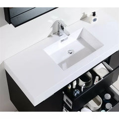 Black Royka 47" Wall Mounted Single Bathroom Vanity Set Design