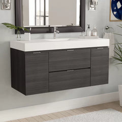 Gray Oak Royka 47" Wall-Mounted Single Bathroom Vanity Set Design