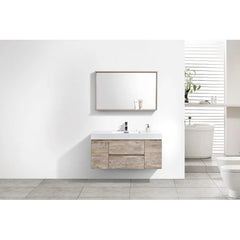 Natural Royka 47" Wall Mounted Single Bathroom Vanity Set