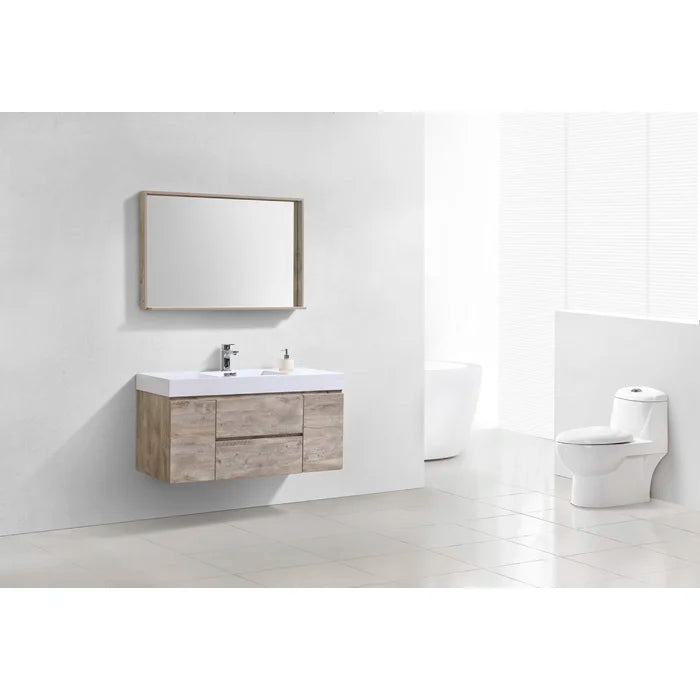 Natural Royka 47" Wall Mounted Single Bathroom Vanity Set