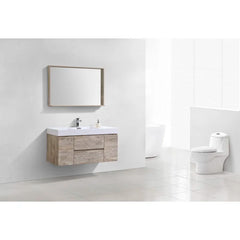Natural Royka 47" Wall Mounted Single Bathroom Vanity Set