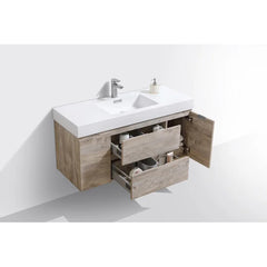 Natural Royka 47" Wall Mounted Single Bathroom Vanity Set