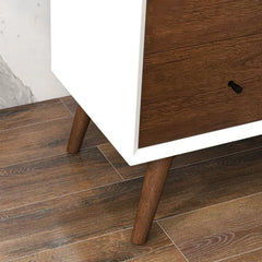 White Rudder 5 Drawer 31.5'' W Solid Wood Chest Modern Style