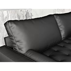 Black Faux Rumaisa 69.68'' Vegan Leather Square Arm Sofa Indoor Design