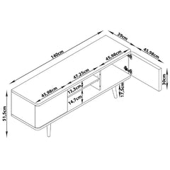 Rummond TV Stand for TVs up to 60" Adjustable Shelves with Cable Management