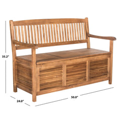 Outdoor Living Brisbane Brown Storage Bench - 50"x24"x35.2" Eliminate Clutter in your Foyer, Mudroom Or On your Patio with this Storage Bench