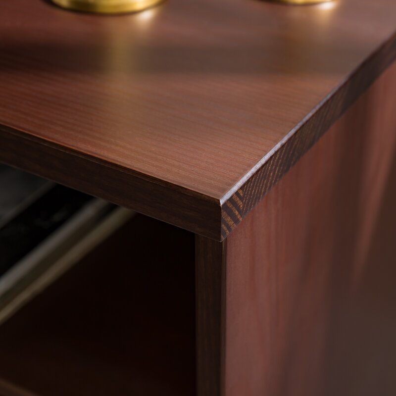 Walnut Sadie Solid Wood TV Stand for TVs up to 65" Natural Wood Grain