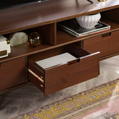 Walnut Sadie Solid Wood TV Stand for TVs up to 65" Natural Wood Grain
